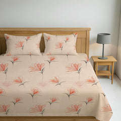 Luxurious Queen Size Bedsheet For Double Bed With 2 Pillow Cover - 90 X 90 Inches, Coral Pink | Perfect For Daily Use, Guest Rooms | Gift For Housewarmings, Weddings