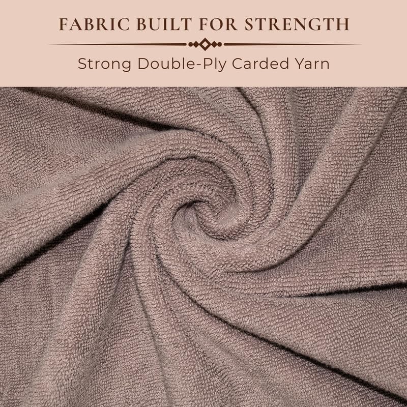 Rangoli 100% Cotton Fibre Bath Towel 600 Gsm | Highly Durable & Absorbent Towel | Skin-Friendly & Quick Drying Luxury Towels (Brown) - Pack Of 1