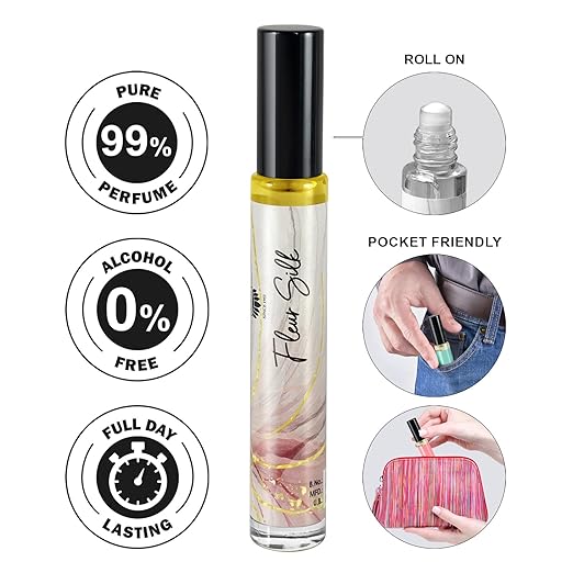 Ajmal Women Artisan Fleur Silk Long-lasting Concentrated Perfume Roll-on 10ml 0.3 Fl.oz. | Perfect Gift For Wife