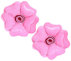 Rose Flower Shaped Pair Cushion Pillow, Soft & Decorative Cushions, Pink - 16 Inch | For Living Room, Bed, Sofa, Seating Area | Furniture Cushion, Perfect For Home Décor - Pack Of 2