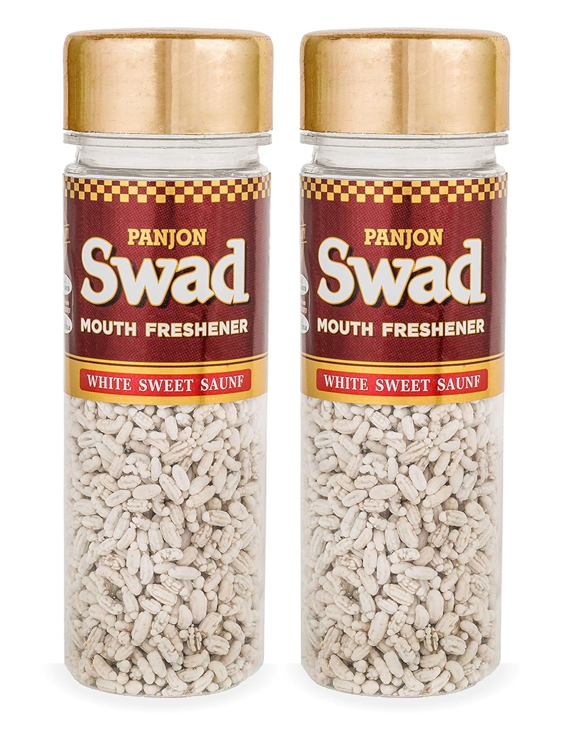 Panjon Swad White Sweet Saunf Mukhwas 240gm, (120gm *2 Bottles) | Digestive Mouth Freshener
