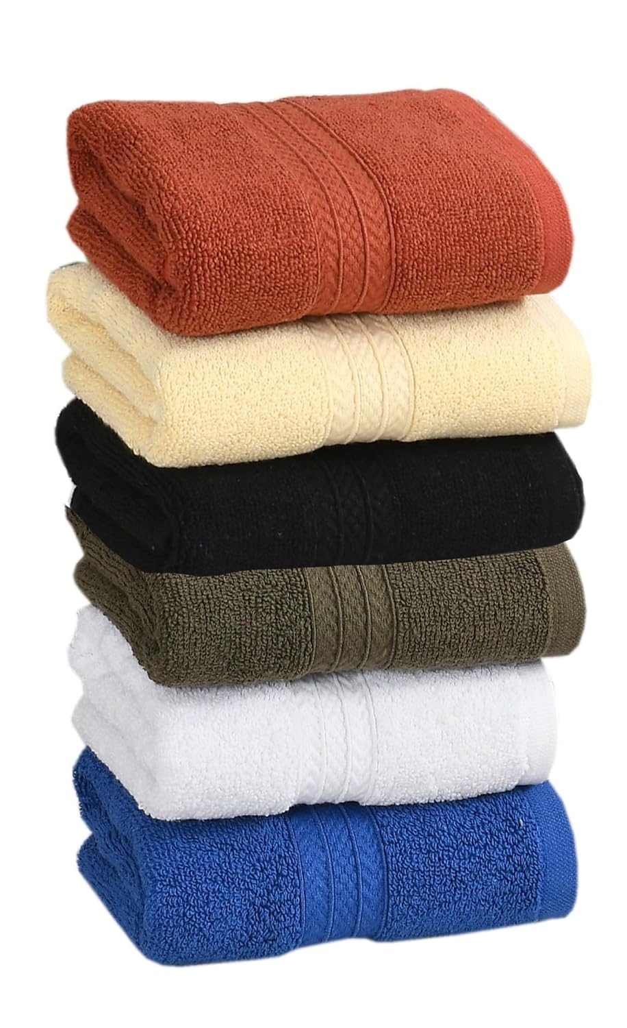 Pure Cotton Hand Towel 1200 Gsm | Luxury Towels For Home, Sports & Kitchen | Multicolor (Set Of 6)