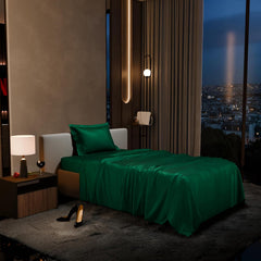 Single Bedsheet With 1 Pillow Cover - 60 X 90 Inches, Emerald Green | Premium Bedding Set, Home Decor, Wedding Gift For Couples, Housewarming, Anniversary