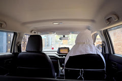 Roman Home Solid Large Luxury All Car Seats & All Office Chair Towel With Tie Knot & Elistick 450 Gsm - (White)