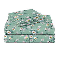 Microfiber Double Bedsheet With 2 Pillow Covers - 86 X 88 Inch, Light Green | 120 Thread Count-Breathable & Wrinkle Free, Ideal For Daily Use Home Bedsheet