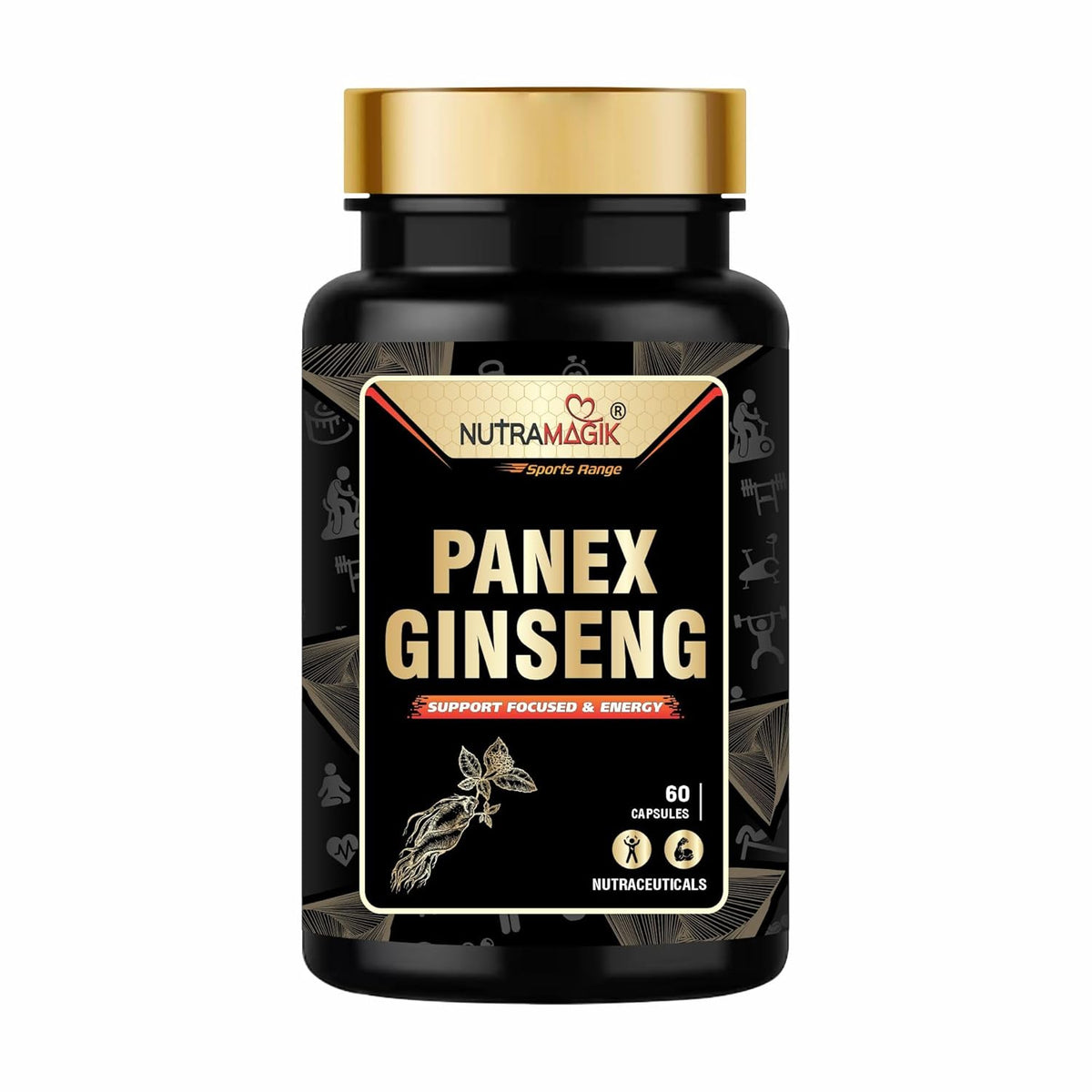 Nutramagik Panax Ginseng, Boosts Immunity Supplement For Men & Women 400mg | 60 Vegetable Capsules 100gm 0.2lbs