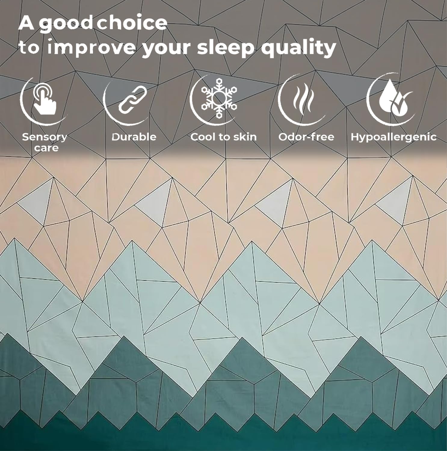 Soft Cotton Printed 1 Single Bedsheet With 1 Large Size Pillow Covers - 60 X 90 Inches, Beige & Green | 240 Thread Count - Light Weight, Suitable For All Seasons & Easy To Wash