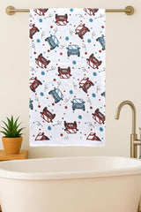 Mafatlal Coo Coo 100% Cotton Kids Bath Towel 250 Gsm | Soft, Lightweight & Quick-Dry Fun Cartoon Print Towel (Red) - 1 Pcs