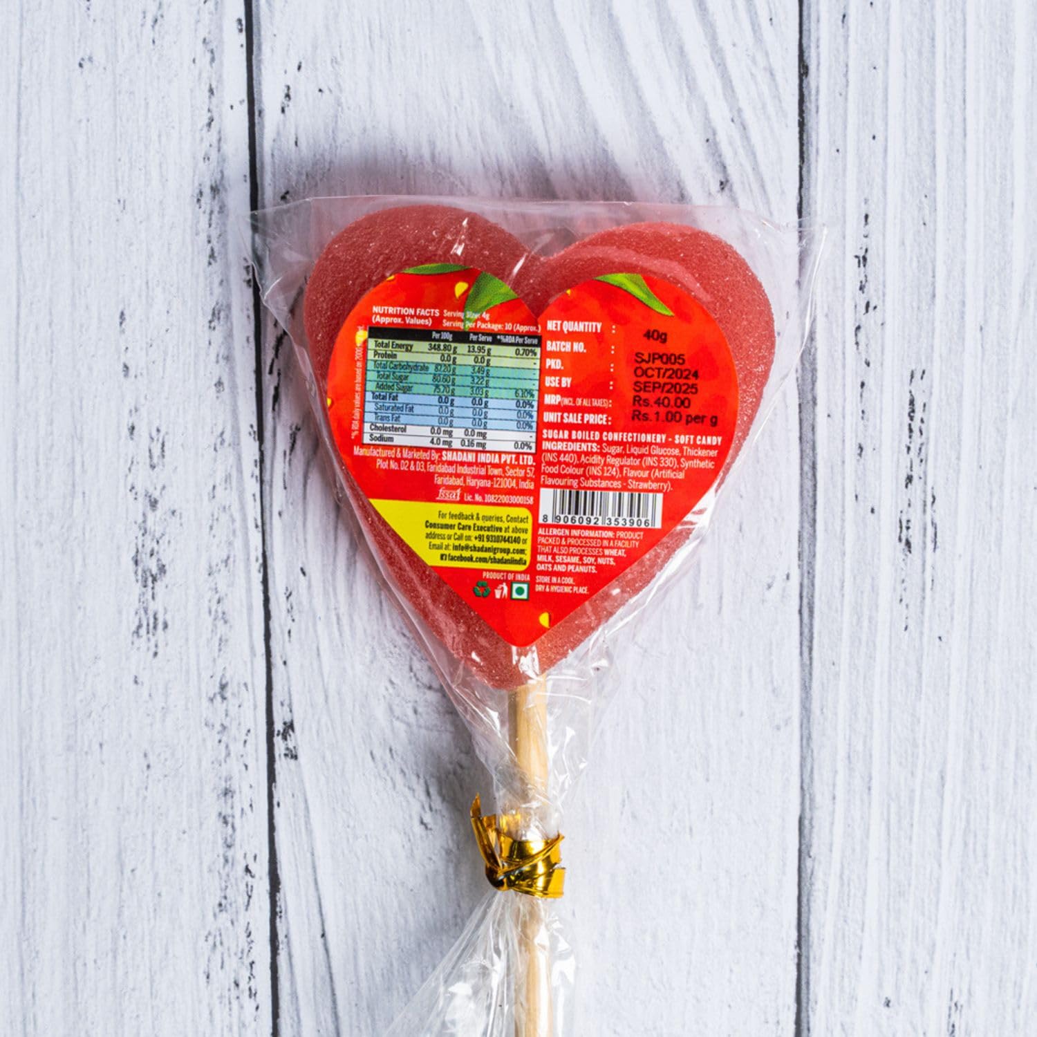 Shadani Strawberry Jelly Pop 40gm, (Strawberry Flavour Jelly) Soft Jelly Sticks, Fruit Jelly - Pack Of 48 Sticks
