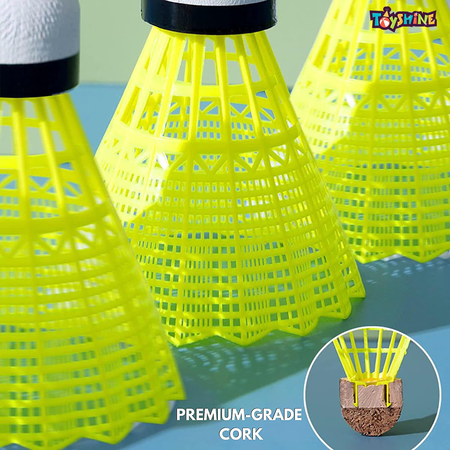 Toyshine Nylon Badminton Shuttlecocks , Stable And Sturdy Shuttles | Green , Pack Of 36