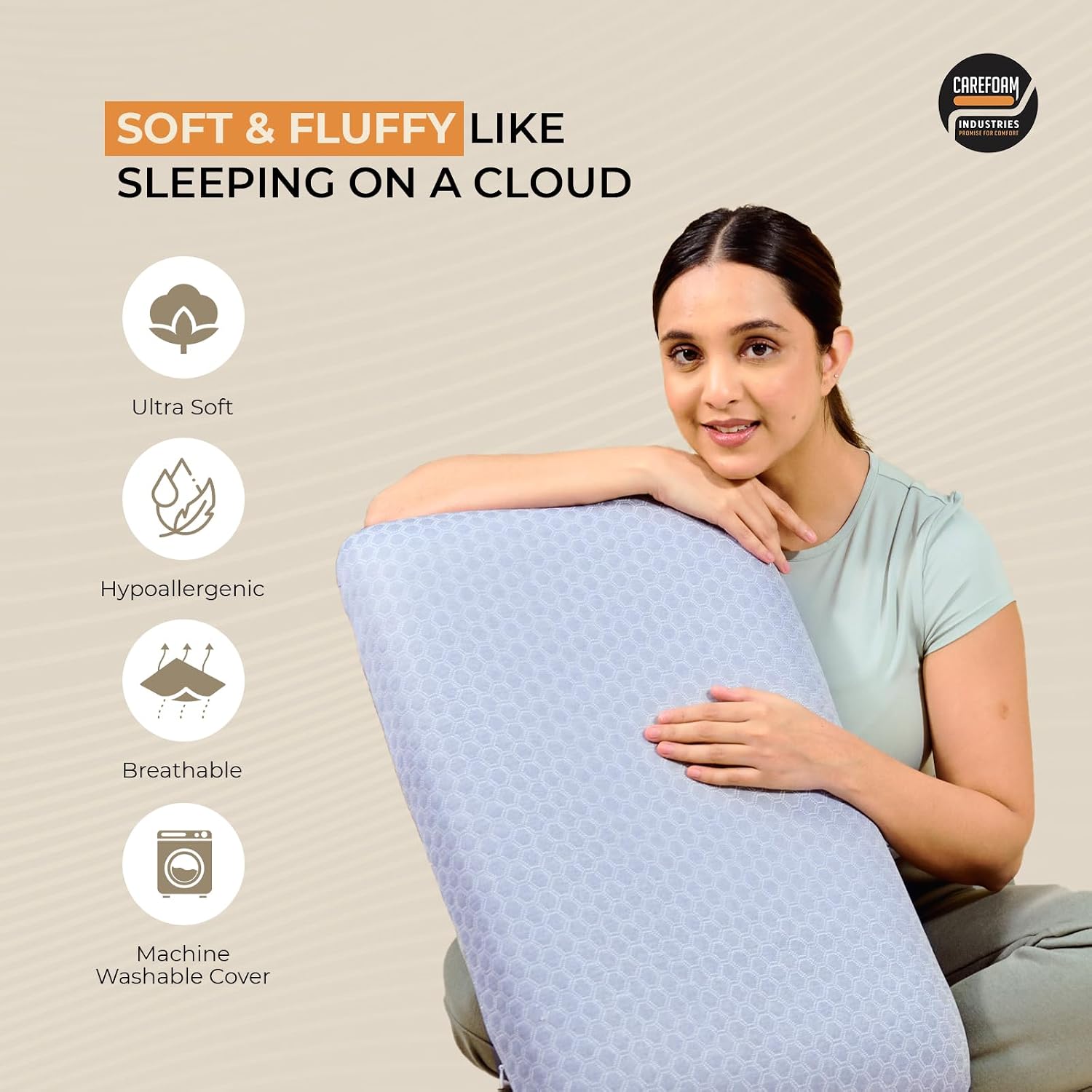 Orthopedic Memory Foam Pillow For Comfortable Sleep, Grey - 24 X 15 X 5 Inch | For Neck & Shoulder Pain Relief With Removable Zipper Grey Jacquard Cover | Back, Stomach Sleepers - Pack Of 2