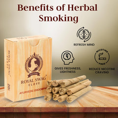 Royal Swag Ayurvedic Herbal Bidi For Smoking 100% Tobacco-Free, Nicotine-Free (Pack Of 100 Sticks) With 20ml Shot Spray Satisfy Nicotine Craving (Smoking Cessation)