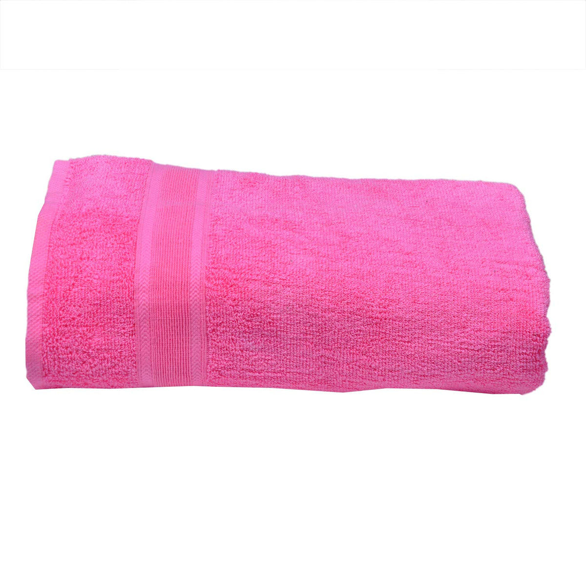 Space Fly Premium Plain Cotton Bath Towels 400 Gsm | Highly Absorbent, Big Size Bath Towel (Pink)