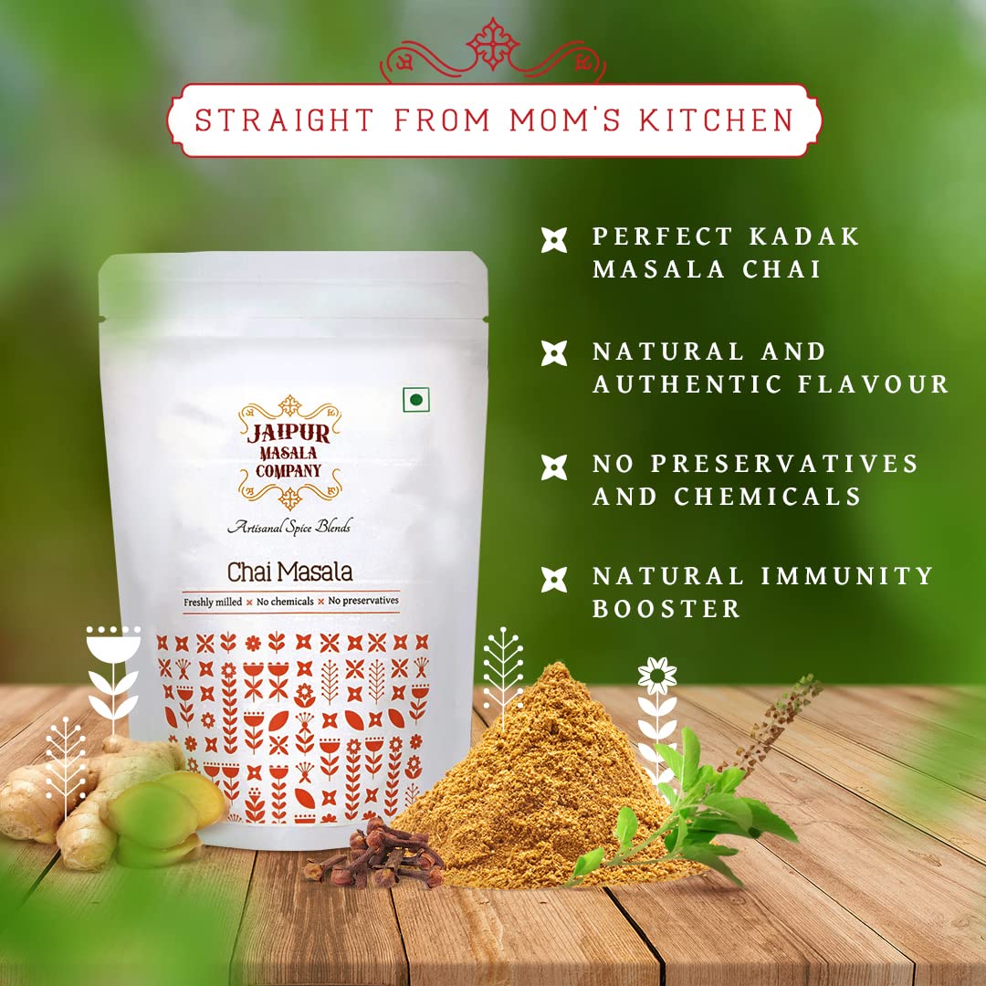 Jaipur Masala Company Chai Masala - Pack Of 2 X 100gm, 3.5 Ounce Each | 100% Natural 9 Premium Spices For Kadak Masala Chai - India Tea Spice Mix | Tea Masala Powder - No Preservatives & Chemicals