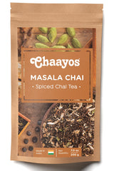 Chaayos Desi Masala Chai - 200gm, 7.05 Ounce, 100 Cups | 100% Natural Ingredients Spiced Chai Tea - Relieves Stress, Boosts Immunity | Medium Caffeine Loose Leaf Tea - Premium Chai Patti
