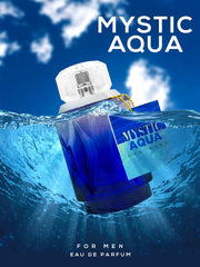 Arras Mystic Aqua Eau De Parfum 100ml 3.3 Fl.oz. For Men | Enhances Mood , Long Lasting Aqua Fragrance Prevenrts Bad Smell | With Free Tester Inside