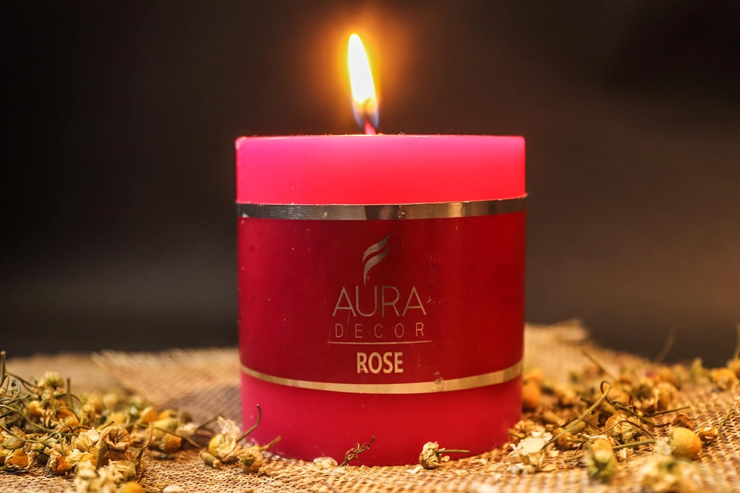 ROSE FRAGRANCE PILLAR CANDLE 2.5INCH SET OF 2 | PERFECT FOR ROMANTIC DATE CANDLE