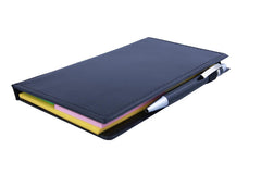Note Pad Diary Style Desk Organizer With Sticky Notes, Clip Holder & Pen | Home Notebook - Yellow