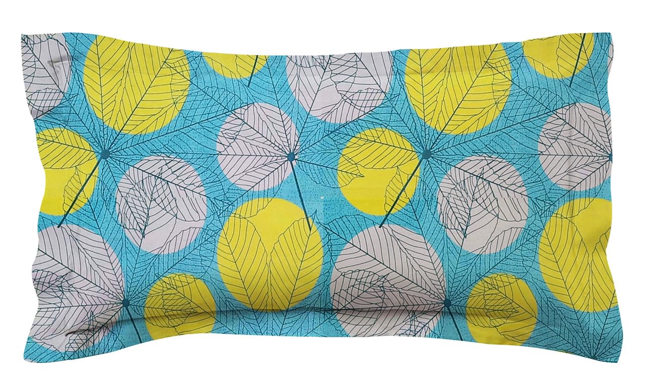Single Bedsheets With 1 King Size Pillow Covers Soft - Size-60 X 90 Inches, Sky Blue & Grey | Bedsheet Long Lasting & Soft To Touch - Soft & Comfortable Bed Sheets