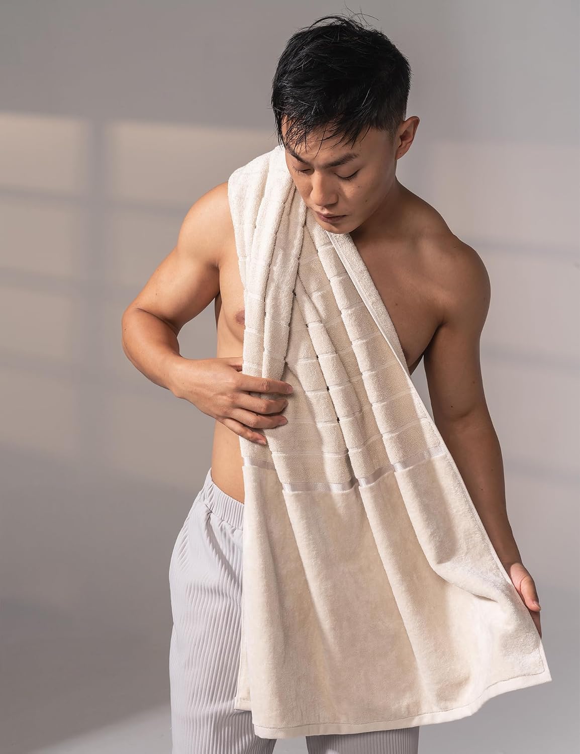 Damensch 100% Cotton Towel 200 Gsm | Super Soft Towels For Bath Large Size, Ultra Absorbent, Quick Dry Towel For Women (Serenen Biege)