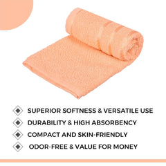 Kuber Industries Face Towel 1000 Gsm | Towels For Daily Use Workout Hand Towel | Lining Design | Pack Of 5 (Peach & Green)