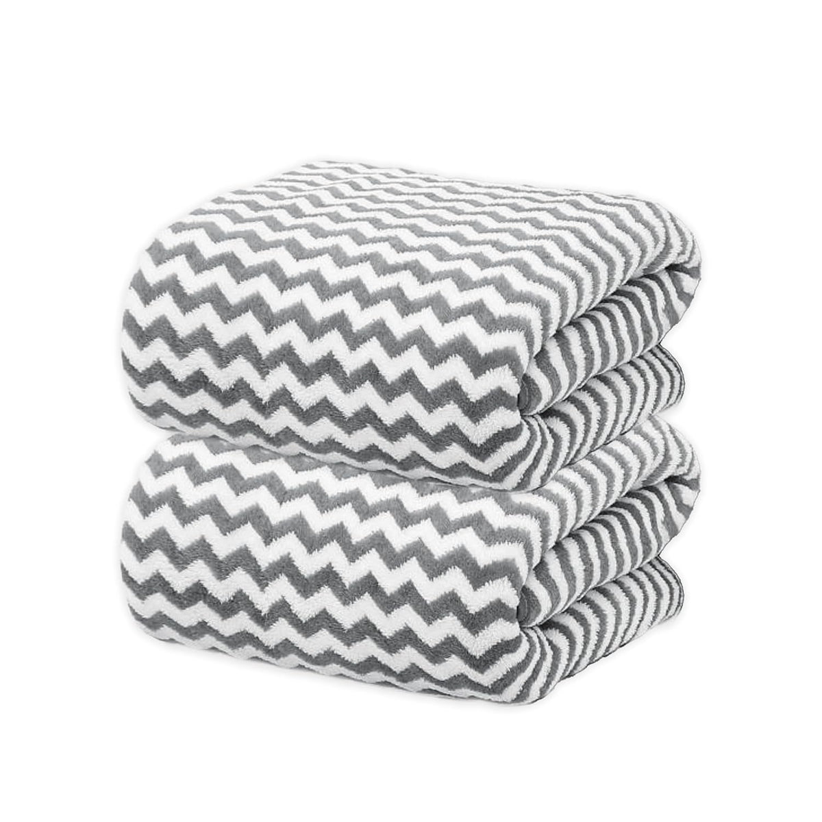 Black Gold The Finer Touch Microfiber Zigzag Bath Towel 700 Gsm | Soft & Quick Dry Towel Lightweight & Absorbent Use For Men & Women (Grey) - Pack Of 2