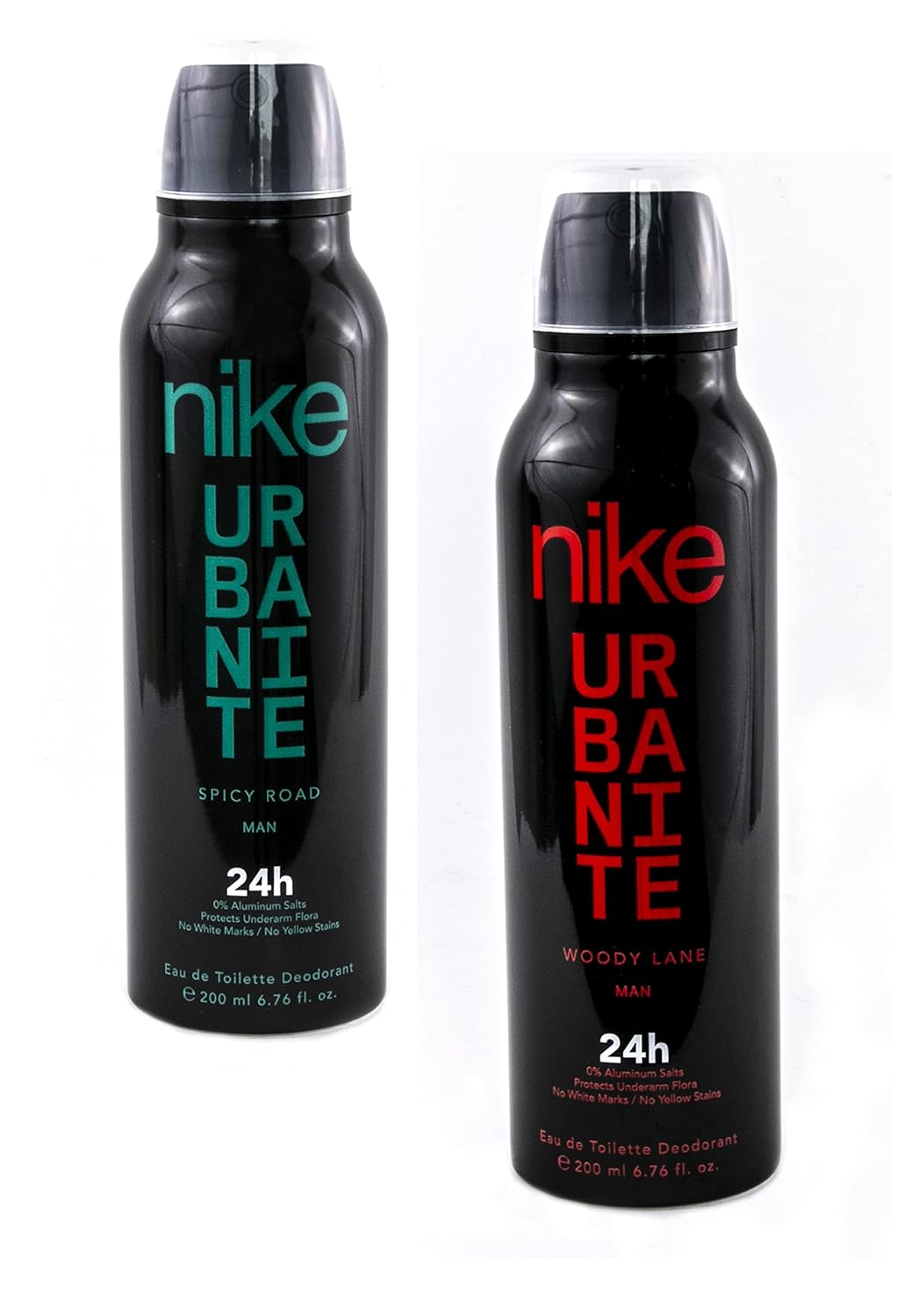 Nike Urbanite Spicy Road & Woody Lane Man Eau De Toilette Deodorant 400ml 13.5 Fl.oz. Pack Of 2 | Long Lasting Fragrance