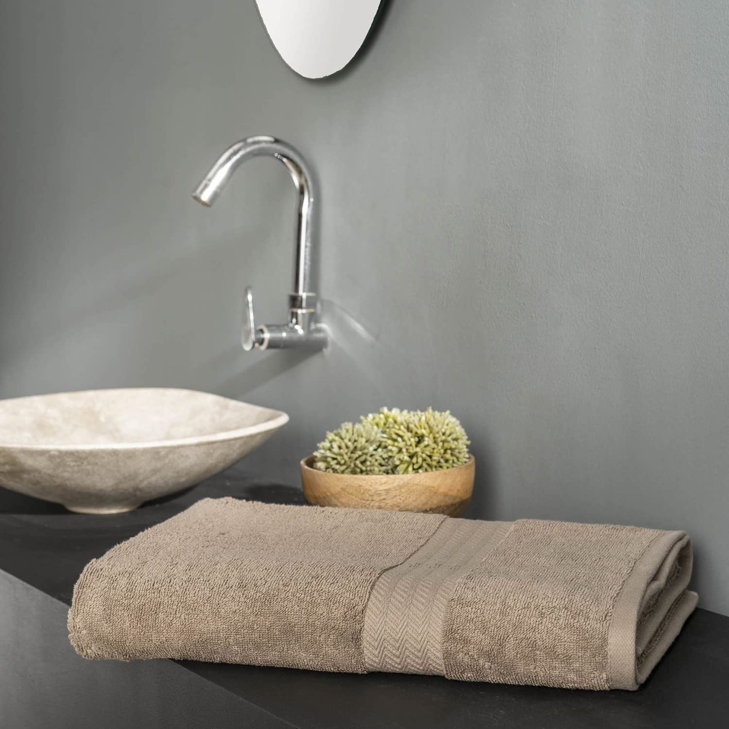 Ddecor Live Beautiful 100% Cotton Bath Towel 500 Gsm | Large Size Bath Towel Soft & Absorbent For Men & Women (Beige)