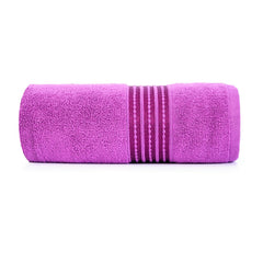 Micro Cotton Remy Basel Luxury Terry Cotton Bath Towel 550 Gsm | Super Comfortable 100% Long Staple Cotton Bath Towel (Voilet)