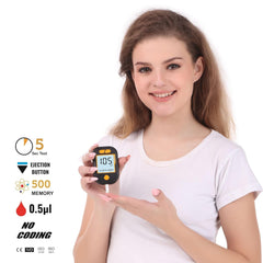 Control D Advanced Digital Glucose Blood Sugar Testing Monitor With 5 Strips Glucometer