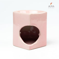PINK HANDCRAFTED SMALL CERAMIC BURNER WITH 1 T-LIGHT CANDLE FOR HOME DECORATION