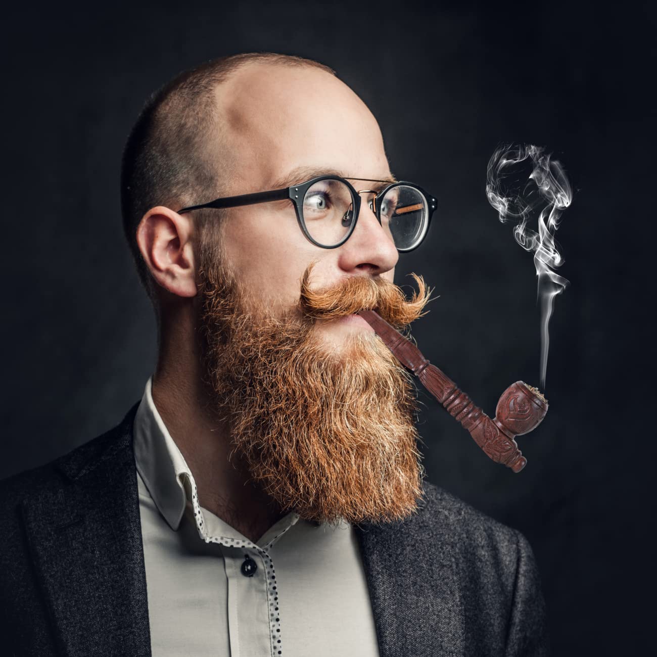 Ayurvedic & Organic Herbs Mix For Smoking, Herbal Mixture Smoking Blend With Brown Wooden Pipe For Smoking Mixture Kit - Tobacco & Nicotine Free 30g