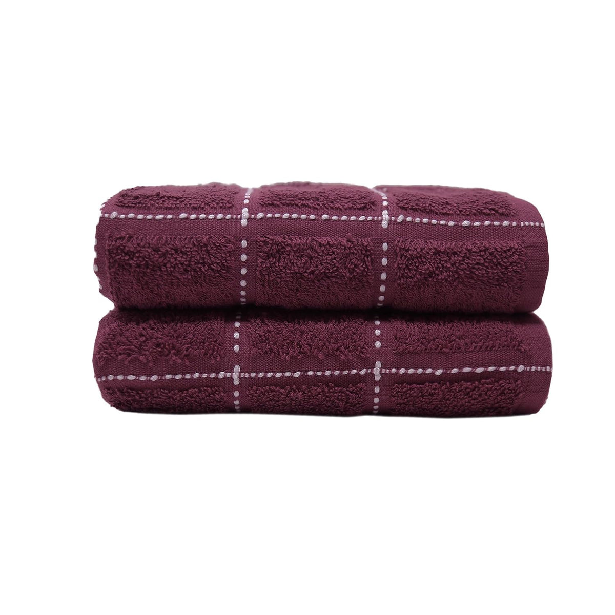 Trident 100% Cotton Luxury Hand Towels 400 Gsm | Super Soft, Easy Care- Everyday, Swim, Pool, Yoga, Travel- Burgundy (Pack Of 2)