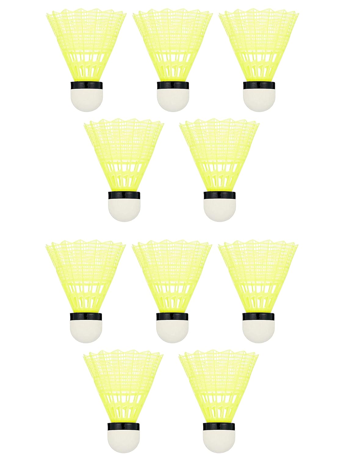 Z.Z Enterprises Badminton Nylon Shuttlecock Yellow Heavy Duty , Durable | Pack Of 10
