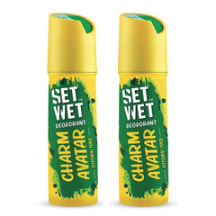 Set Wet Combo Of 2 Deodorant For Men Charm Avatar Peppermint Punch 150ml Each 5 Fl.oz.