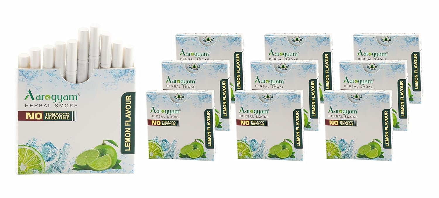 Lemon Flavour Cigarette For Relieve Stress & Mood Enhance - 10 Sticks In Each Packet | No Bad Smell, Non Addictive, No Harmful - Tobacco & Nicotine Free