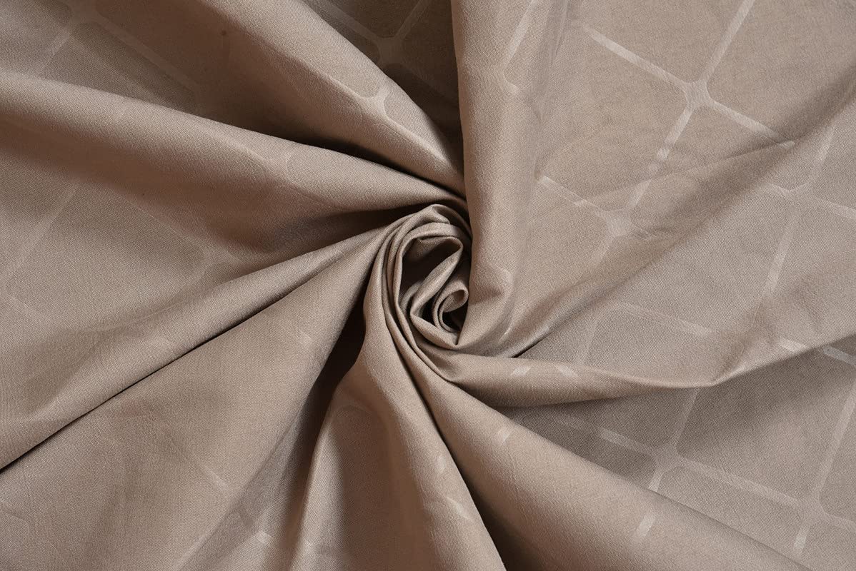 Premium Cotton Elastic Fitted Bedsheets With 2 King Size Pillow Covers | 72 X78+10 Inches, Tan - Double Bed With All Around Elastic 180 TC Super Soft