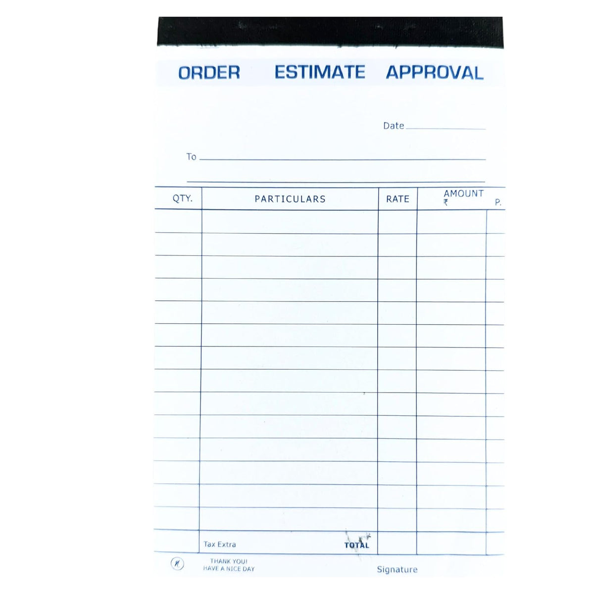 Estimate Pad No. 1 (80 Sheets/160 Pages) Excellent Quality Bill Book, Memo Book & Slip Pad, 10Pcs