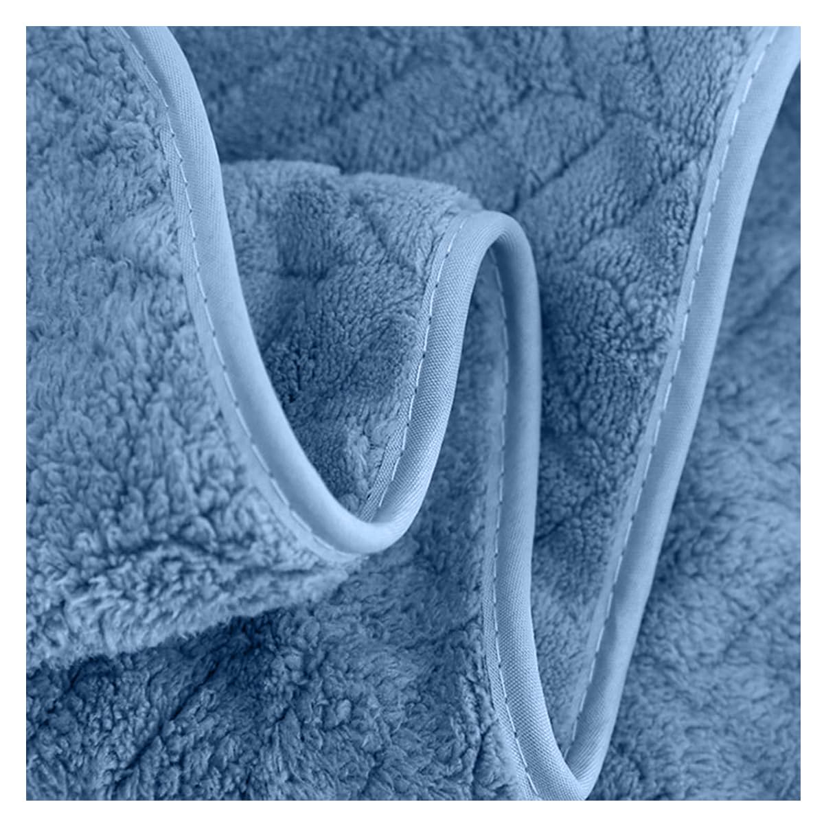 Housse Microfiber Nova Coral Fleece Hand Towel 800 Gsm | Ultra Soft Super Absorbent Towels For Gym, Yoga & Beach (Blue) - Pack Of 4