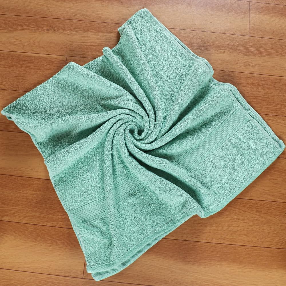 Fezora 100% Cotton Bath Towel 450 Gsm | Ultra Soft, Quick Dry, High Absorbency, Skin-Friendly Large Size Bath Towel (Firozi)