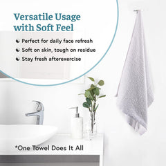 Kuber Industries Soft Cotton Hand/Face Towel 450 Gsm | For Men & Women Lightweight Quick Dry & Absorbent Gym Towel (White)