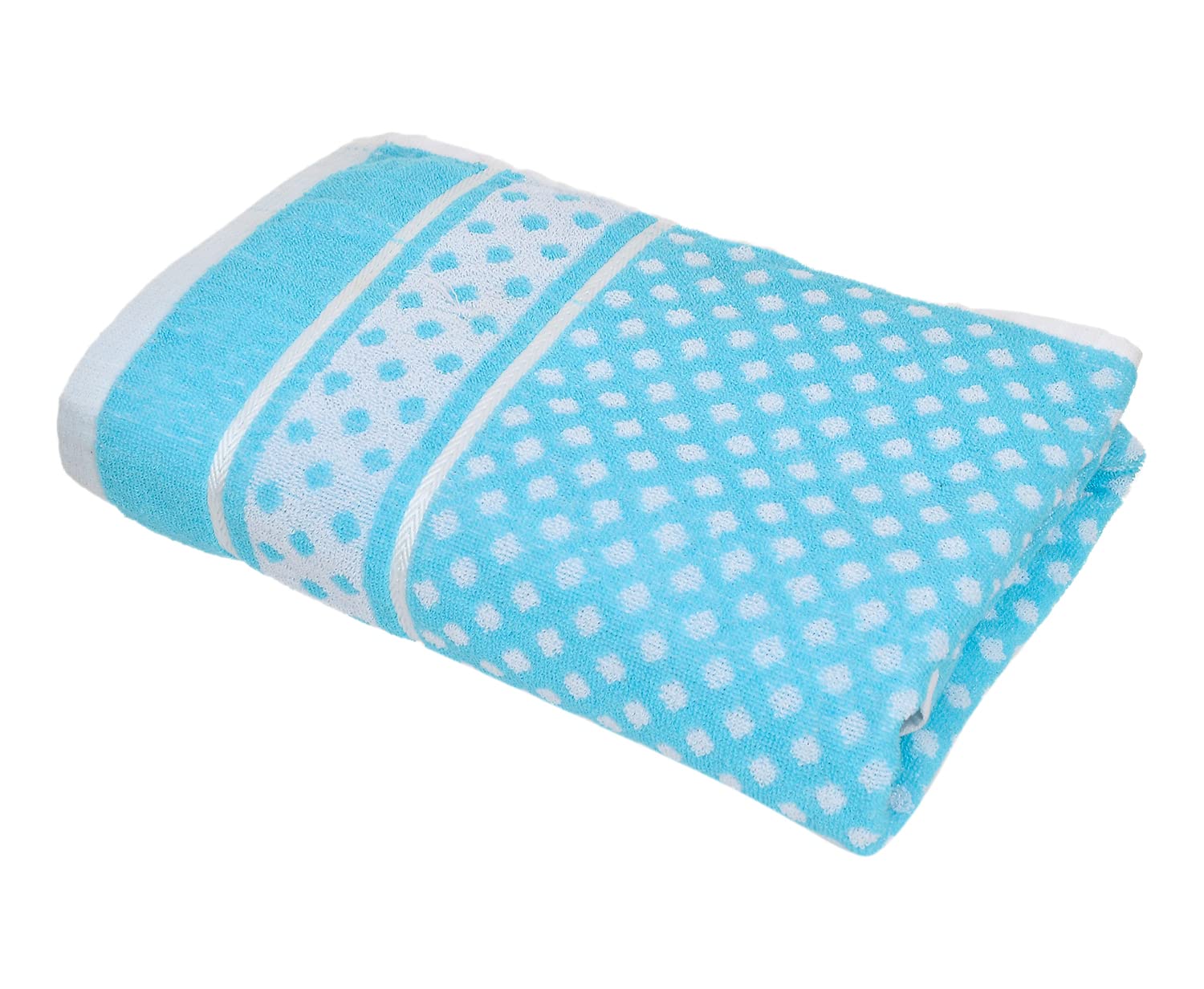 Kuber Industries Multiuses Dot Printed Soft Cotton Bath Towel 800 Gsm - Pack Of 2 (Sky Blue & Pink)
