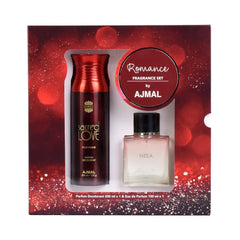 Ajmal Gift Set Of Neea Eau De Parfum 100ml 3.4 Fl.oz. & Sacred Love Deodrants 200ml 6.7 Fl.oz. For Women