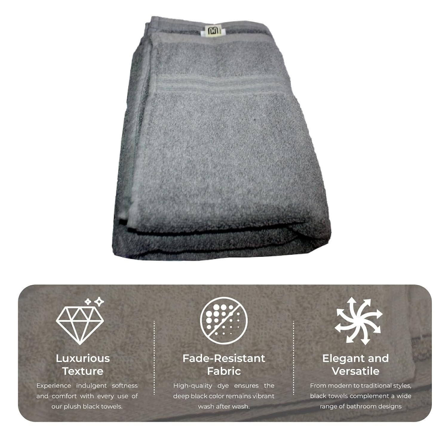 Bhapri Turkish 100% Cotton Luxury Bath Towels 500 Gsm | Lightweight Soft & Absorbent Quick Dry Plush Bathroom Towels (Grey)