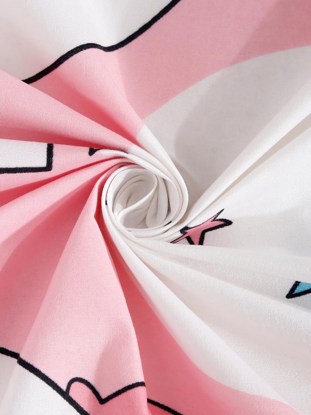 Elastic Fitted Kids Elephant & Kitty Double Bedsheet 2 King Size Pillow Covers, Baby Pink (72x78 Inches) | Lightweight, Soft & Breathable - Perfect For Gifting Bedsheet