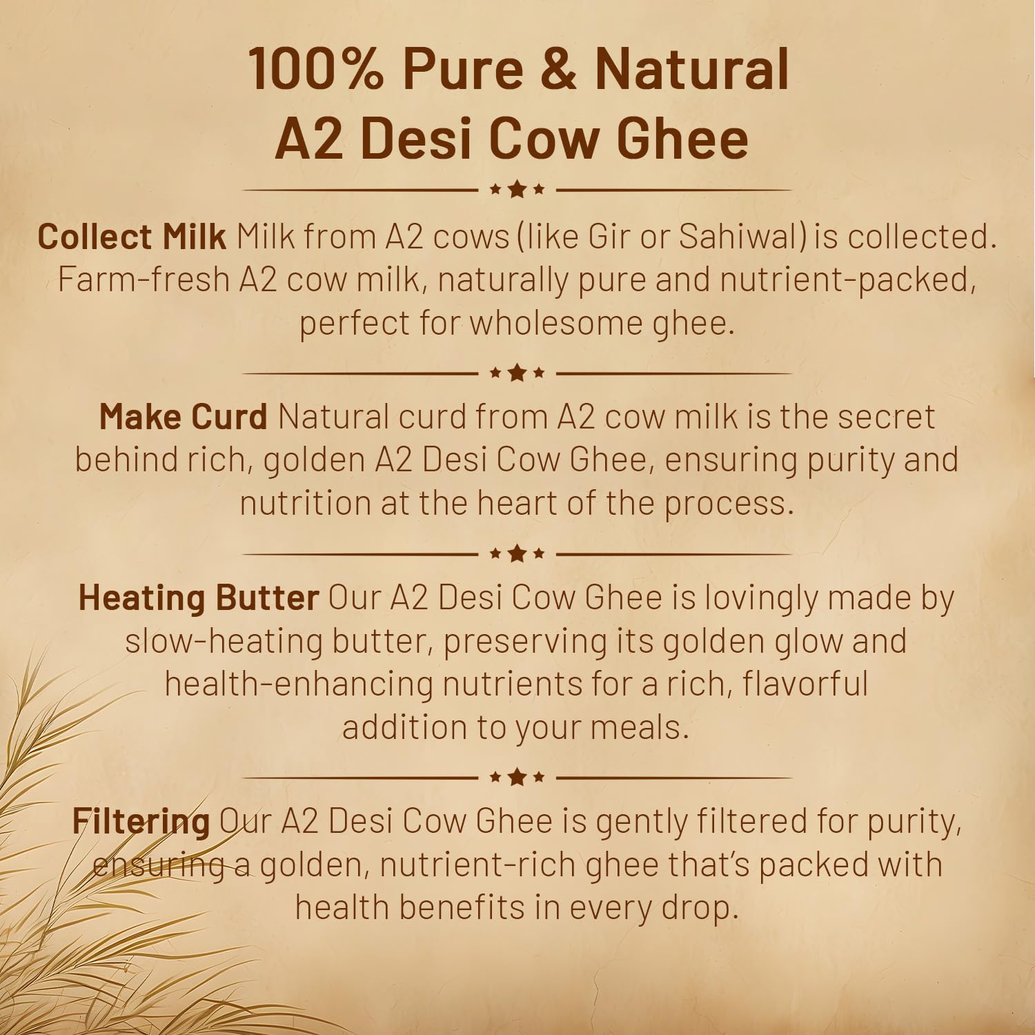 100% Pure 2 Cow Desi Ghee By Soni Farms | Traditional Bilona Method Healthy Pure Desi Ghee Good For Cooking | 2 Litre (1 Litre * 2) 67.6 Ounce | Jar Pack