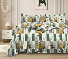 Kids Bed Sheet For Queen Size Boys & Girls - 60 X 78 Inch, Green | Wrinkle Free Soft & Cozy Bedding - Premium Ultra Soft Bedsheet