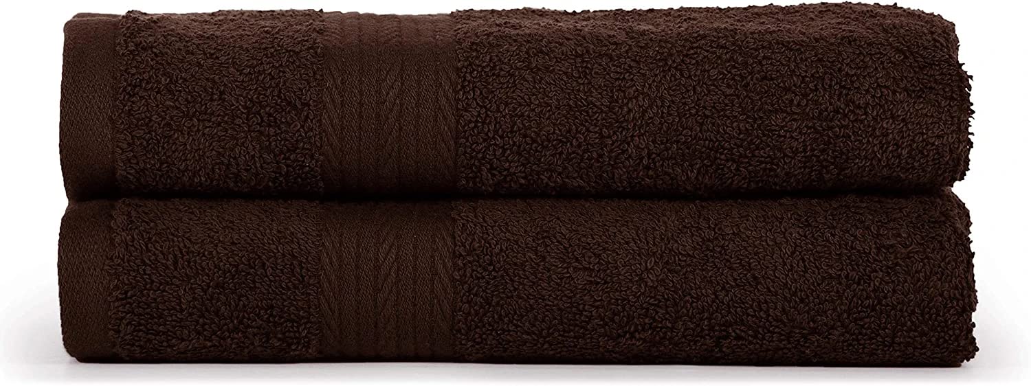 Tiqh Organic Cotton Thick & Plush Hand, Gym & Workout Hand Towel 500 Gsm - Set Of 2 (Brown)