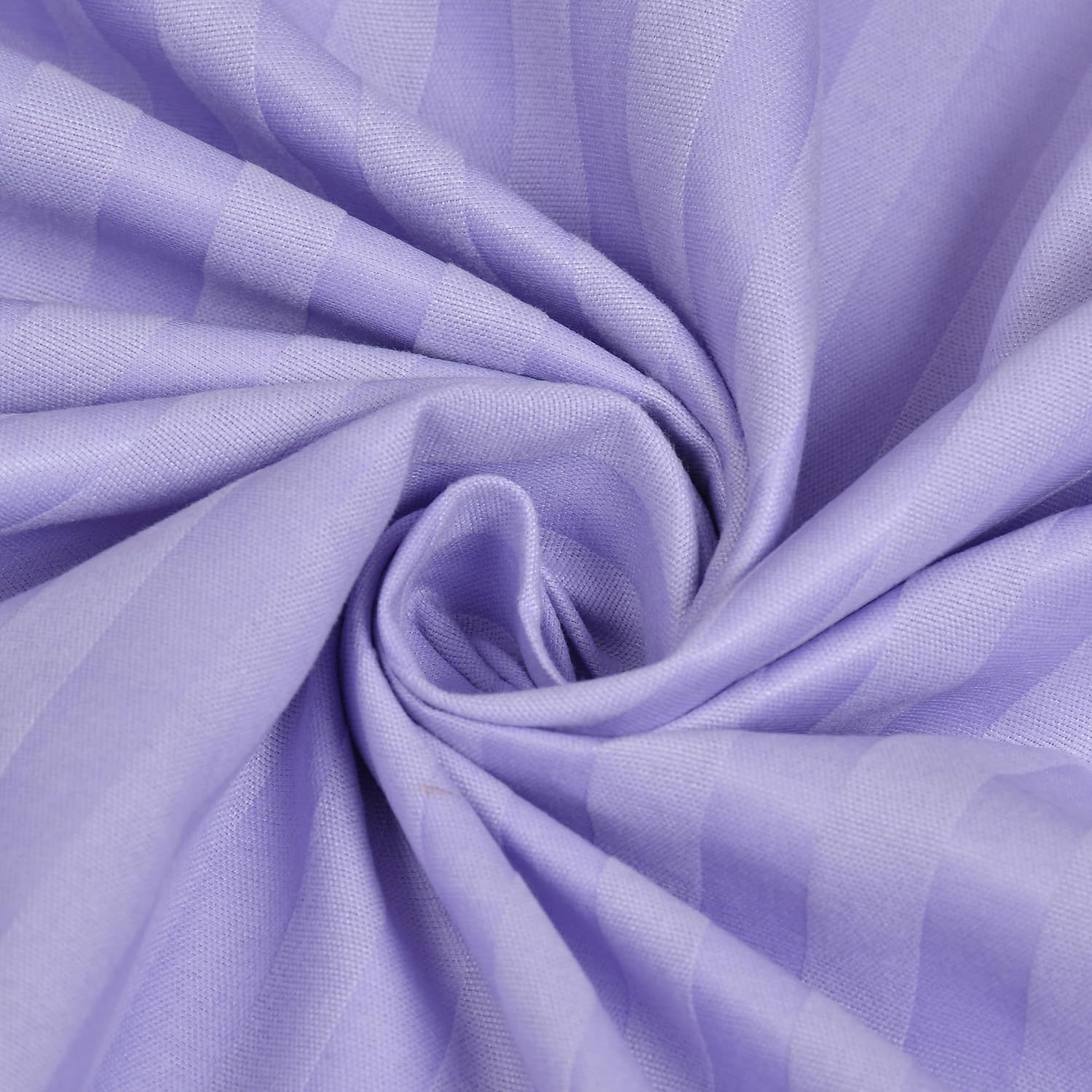 Pure Cotton Satin Stripes Plain King Size Bedsheet For Double Bed With Two Pillow Covers - 90x90 Inches, Lavender | Ideal For Daily Use & Gifting Bedsheet