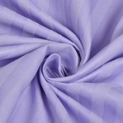 Pure Cotton Satin Stripes Plain King Size Bedsheet For Double Bed With Two Pillow Covers - 90x90 Inches, Lavender | Ideal For Daily Use & Gifting Bedsheet